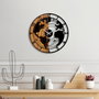 Wallity Reloj de pared World Map en Nogal y Negro